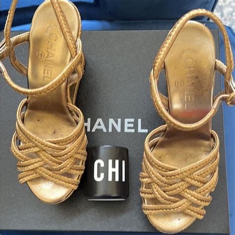 chanel sandales talons|authentic chanel sandals.